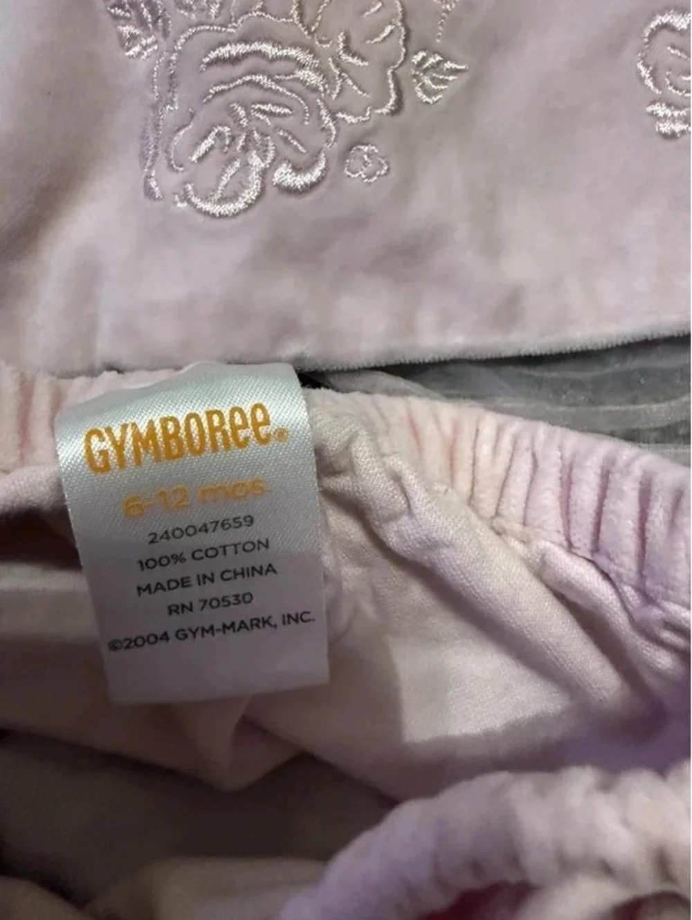 Vintage 2004 Gymboree Baby Girl 6-12M Pink Embroidered Dress Bloomers Set